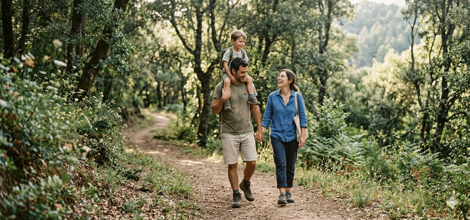 Pareja o familia en un entorno cercano y natural